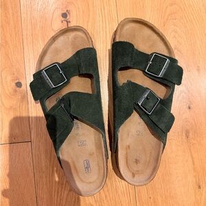 Birkenstock Green Suede Sandals